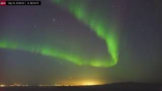 Sep 13 2024 Aurora Borealis Over Iceland in 4K Ultra HD [upl. by Kera]