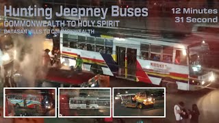 Jeepney Buses HuntingSpotting  Commonwealth to Holy Spirit [upl. by Karel545]