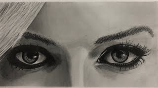 How to draw Realistic looking Eyes Pencil Drawing Timelapse [upl. by Varini]