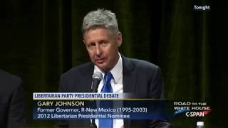 Gary Johnson booed at the Libertarian Debate for Supporting Drivers Licenses [upl. by Mattson706]