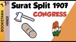 Surat Split 1907 of Indian National Congress  Modern History UPSC [upl. by Drarig]