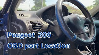 Peugeot 206 OBD port location  diagnostic port access [upl. by Ennovoj930]