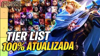 TIER LIST DOS MELHORES HERÓIS ATUALIZADO  MOBILE LEGENDS [upl. by Krusche918]