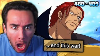 SHANKS STOPS THE WAR IN MARINEFORD One Piece Reaction [upl. by Harehs636]