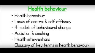 Health behaviour  key concepts [upl. by Demetre713]