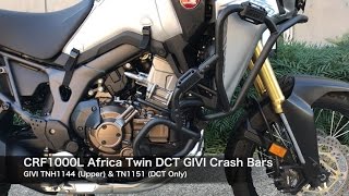 CRF1000L Africa Twin DCT GIVI Crash Bars Engine Guard TNH1144 amp TN1151 [upl. by Eirrem]