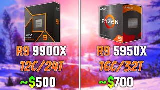 AMD RYZEN 9 9900X vs RYZEN 9 5950X  Test in 6 Games [upl. by Idak]