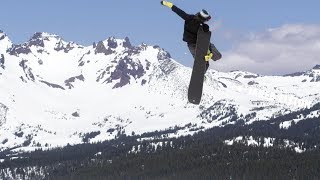 How to do a Tuck Knee Grab with Jared Elston  TransWorld SNOWboarding Grab Directory [upl. by Akiv192]