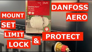 Danfoss AERO How to lock limit set thief protect and mount radiator head [upl. by Adnirak]