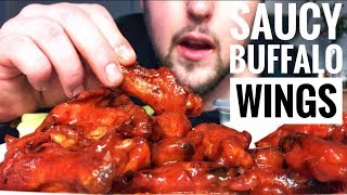 ASMR EATING BUFFALO WINGS  SMACKINGWHISPERING INTENSE SOUNDS [upl. by Audres43]