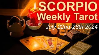 SCORPIO WEEKLY TAROT READING quotLIFE REVIEW A DECISION TAKES COURAGEquot July 22nd to 28th 2024 tarot [upl. by Nord794]