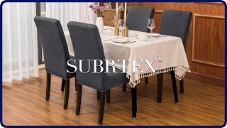 How to install Stretch Dining Room Chair Covers by Subrtex [upl. by Nitram]