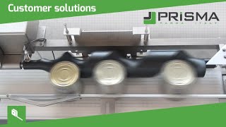 PRISMA INDUSTRIALE  08D3 Checkweigher with chains for tins jars and cans [upl. by Edyak]