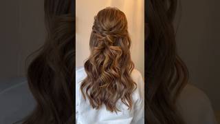 Half up half down hairstyle with a twist bridalhair bridalhairstyle weddinghairstyles [upl. by Emilie840]