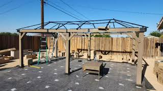 Gazebo Review MONDAWE 12x20Ft Hardtop Cedar Wood Framed Gazebo Canopy Outdoor Install From Customer [upl. by Shadow]