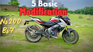 5 Basic Modifications 🥵pulsar Ns200bs7 modifications 2024 [upl. by Alin]