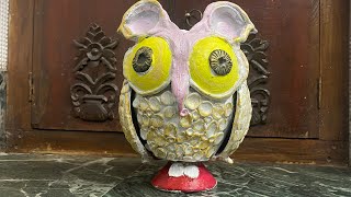 Owl Shaped Piggy Bank Made With Pottery Products  Eco friendly Crafting  DIY  Craft [upl. by Cherida]