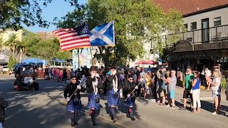 2024 SCOTTISH HIGHLAND GAMES PARADE AND MARCH DOWN MAIN STREET DUNEDIN FLORIDA USA [upl. by Doi]