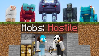 Minecraft But All Mobs Are Hostile And Custom [upl. by Zimmerman309]