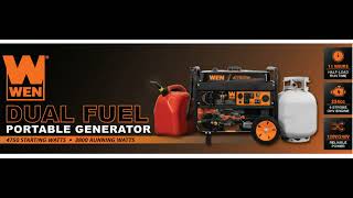 WEN DF475T Dual Fuel 120V240V Portable Generator [upl. by Lesirg448]