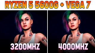 Ryzen 5 5600G Vega 7  3200MHz vs 4000MHz RAM Speed Test – BIG Gains [upl. by Araek]