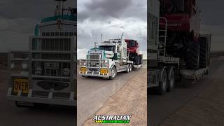 Kenworth T909 with oversize harvester taking off [upl. by Nahtanha]