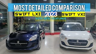 Swift Lxi vs Vxi 2023 Model  Most Detailed Comparison MSArenaOfficial [upl. by Ojela589]