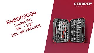 GEDORE red Socket Set  R46003094  Ratchets Nuts and Accessories in 14quot and 12quot [upl. by Ahsahs977]