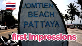 Jomtien Beach Pattaya  first impressions 🇹🇭 [upl. by Enawd]