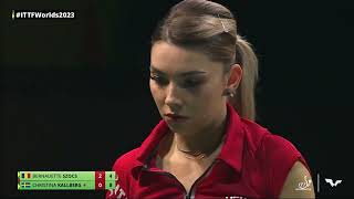 Bernadette Szocs vs Christina Kallberg  WS R128  2023 ITTF World Table Tennis Championships Finals [upl. by Pratt]