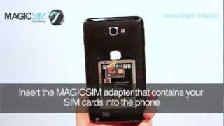 Samsung Galaxy NOTE GTN7000 Dual SIM Adapter  MAGICSIM ELITE  NO CUT B [upl. by Chouest]