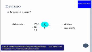 Matemática divisão quem é dividendo divisor quociente e resto [upl. by Nyliac]