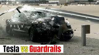 Tesla Model 3 vs Guardrails [upl. by Eirolav]