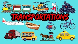 Transportation Names  Transportations  Learn Transportation [upl. by Kinnard296]