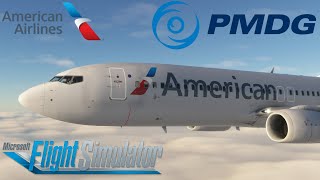 MSFS  PMDG 737800  American Airlines landing in low visibility in Los Angeles LAX [upl. by Ttnerb]