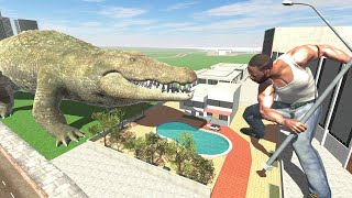 Giant Crocodile vs Franklin  INDIAN BIKES DRIVING 3D [upl. by Oigimer35]