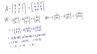 Find the determinant of a 3x3 matrix using cofactor expansion [upl. by Elysee]