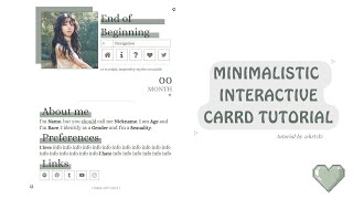 minimalistic interactive carrd tutorial ⁺ © crdais [upl. by Nan]