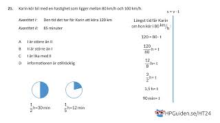 Högskoleprovet KVA uppgift 21 från höstens högskoleprov 2024 provpass 4 kvantitativ del [upl. by Oliver]