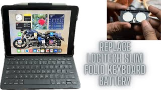 How to replace Logitech slim folio battery  iPad Logitech Bluetooth keyboard battery replacement [upl. by Berga]