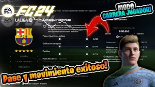 PASE Y MOVIMIENTO EXITOSO DESAFIO DEL BARSA MODO CARRERA JUGADOR EA SPORTS FC 24 [upl. by Rabiah]