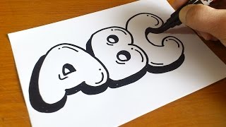 Very Easy  How to Draw Graffiti Bubble Letters ABC [upl. by Meggi396]