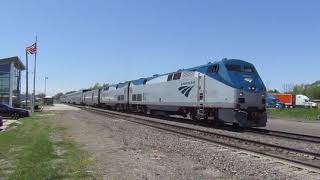 Amtrak No 6 at Kewanee IL  May 9 2020 [upl. by Aicatsanna]