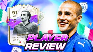 91 FUTURE STARS ICON CANNAVARO SBC PLAYER REVIEW  FC 24 Ultimate Team [upl. by Ahsinel]