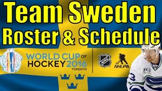 2016 World Cup of Hockey  Team Sweden Official Roster Line Projections amp Schedule [upl. by Fergus30]