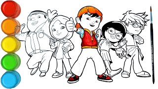 Menggambar dan mewarnai BoBoiBoy dan teman Ying Yaya Gopal dan Fang  How to draw BoBoiBoy friends [upl. by Farland]