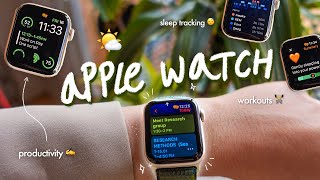 whats on my Apple Watch 🌷  fav apps for productivity health focus [upl. by Trovillion679]