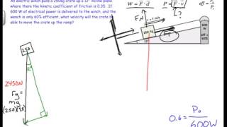 Incline Plane Work Power and Efficiency Physics Challenge Problem [upl. by Leoni]