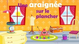 Une araignée sur le plancher  Comptine avec gestes pour enfants et bébés avec les paroles [upl. by Saleme]