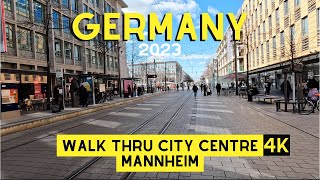 Mannheim Germany  walk thru city centre  4K [upl. by Thar]